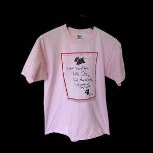 90's Pink Wizard of Oz Toto Dear Dorothy T-Shirt Large‎ Distressed